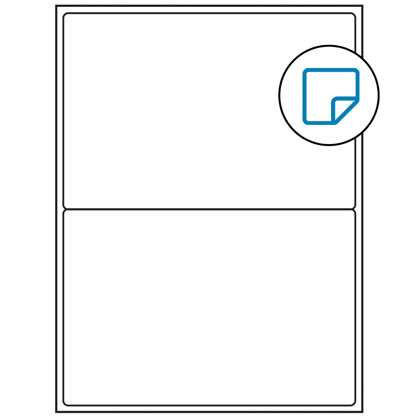 8.4375" x 5.4531" White Rectangular Sheet Labels - Removable Adhesive
