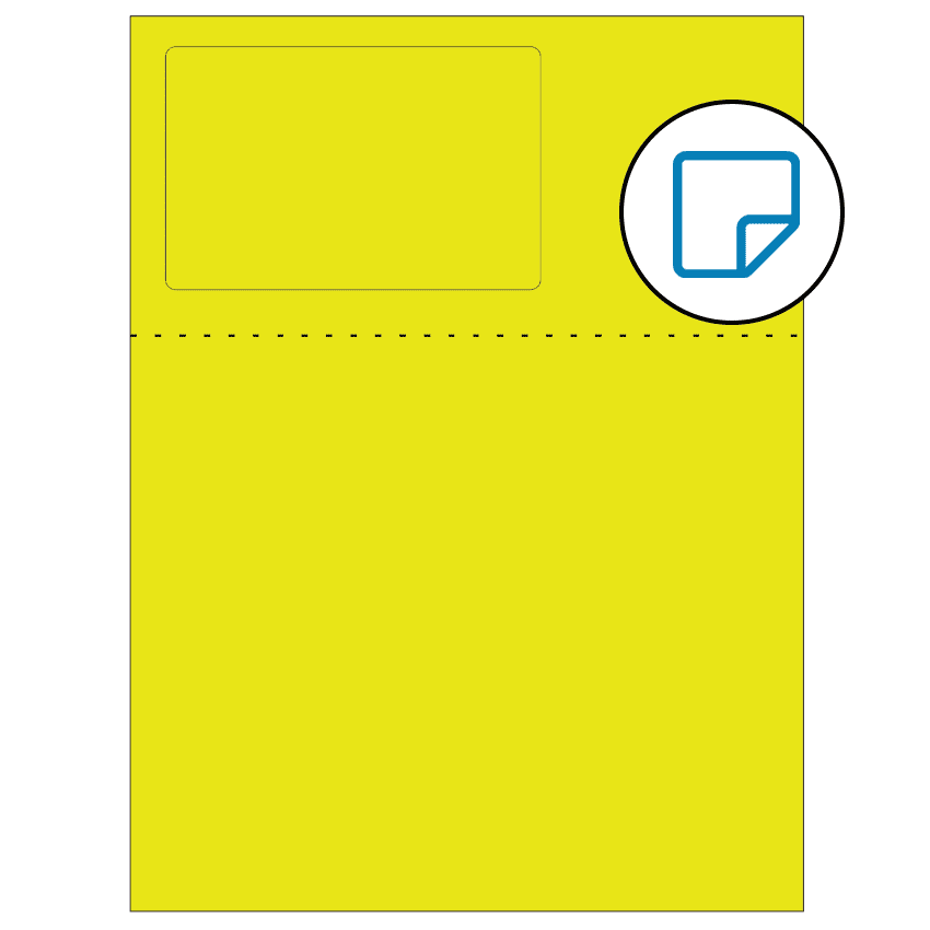 4.75" x 3" Fluorescent Yellow Rectangular Sheet Labels - Removable Adhesive