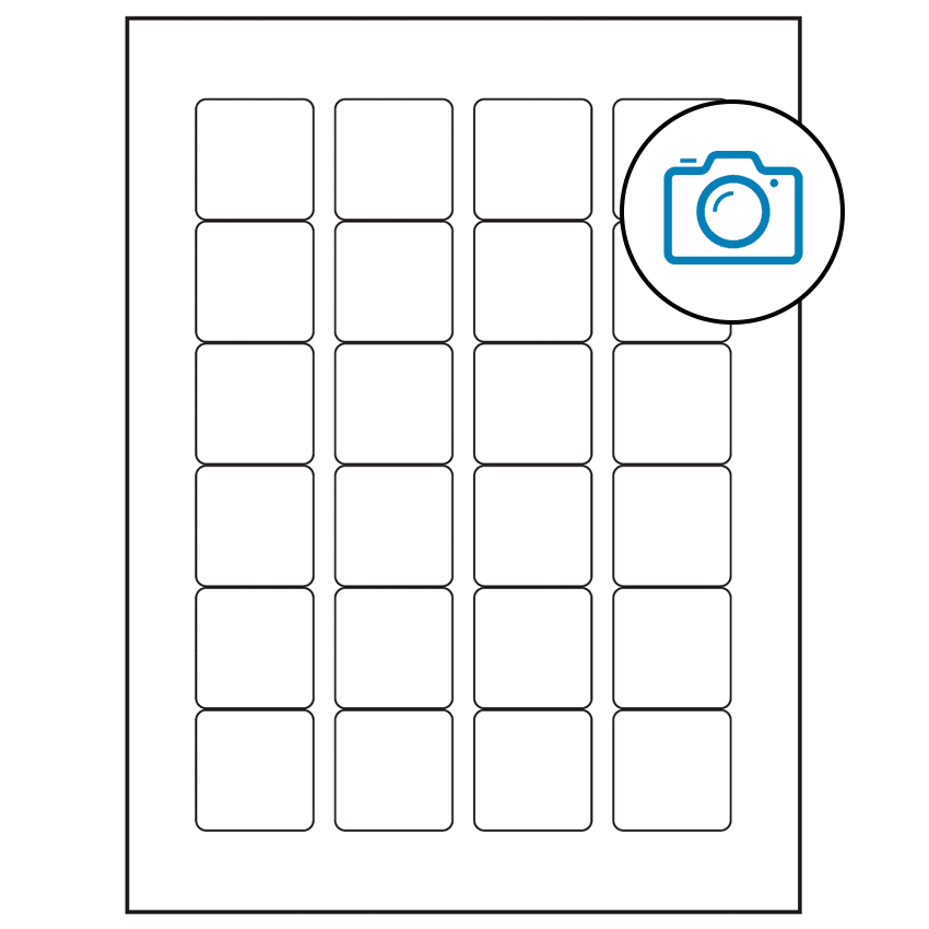 1.5" x 1.5" Photo Gloss Square Sheet Labels