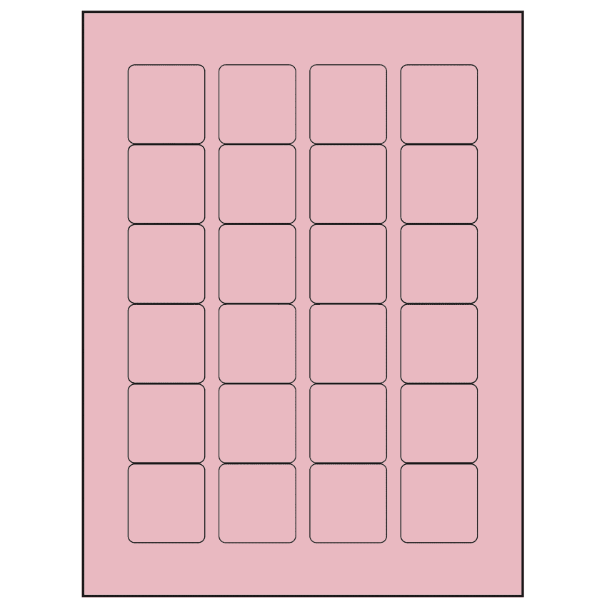 1.5" x 1.5" Pastel Pink Square Sheet Labels