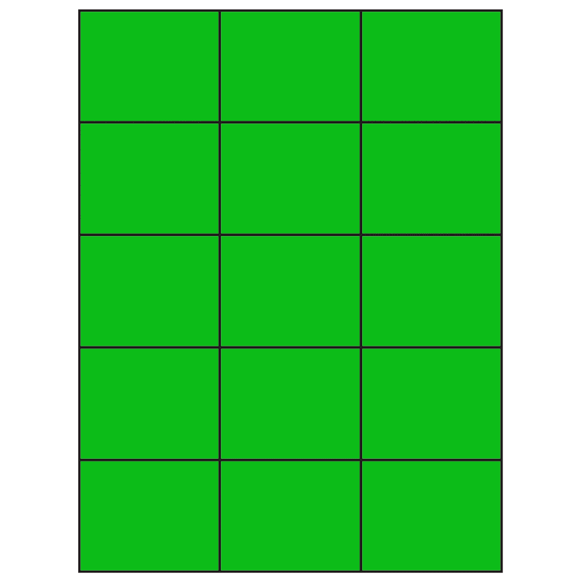 2.83" x 2.2" Fluorescent Green Rectangular Sheet Labels
