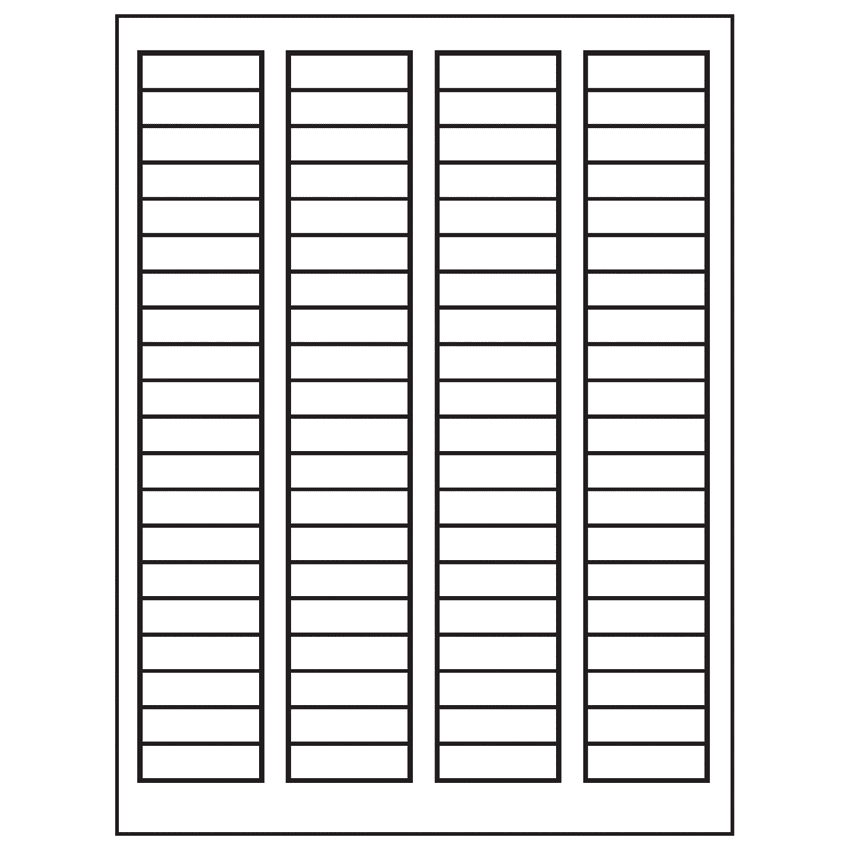 1.7225" x 0.5" White Vinyl Drum Rectangular Sheet Labels
