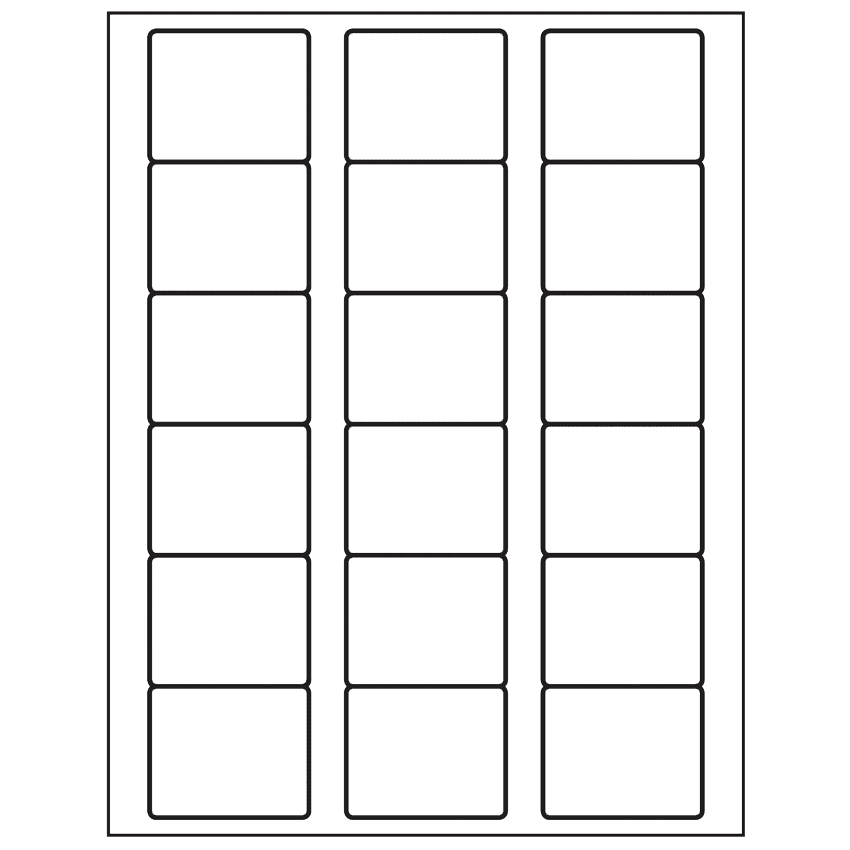 2.125" x 1.75" White Vinyl Drum Rectangular Sheet Labels