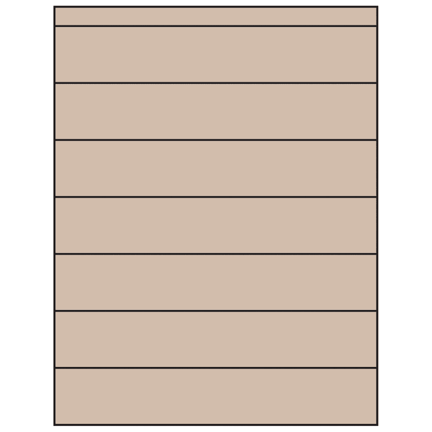 8.5" x 1.5" Pastel Tan Rectangular Sheet Labels