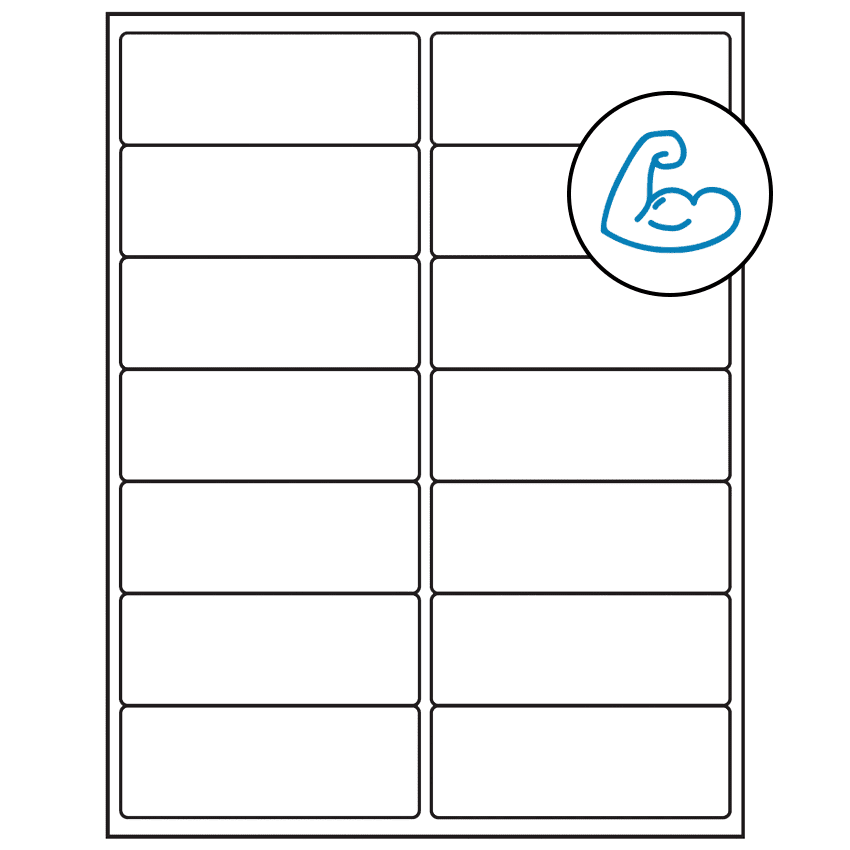4" x 1.5" White Rectangular Sheet Labels - Ultra Aggressive Adhesive