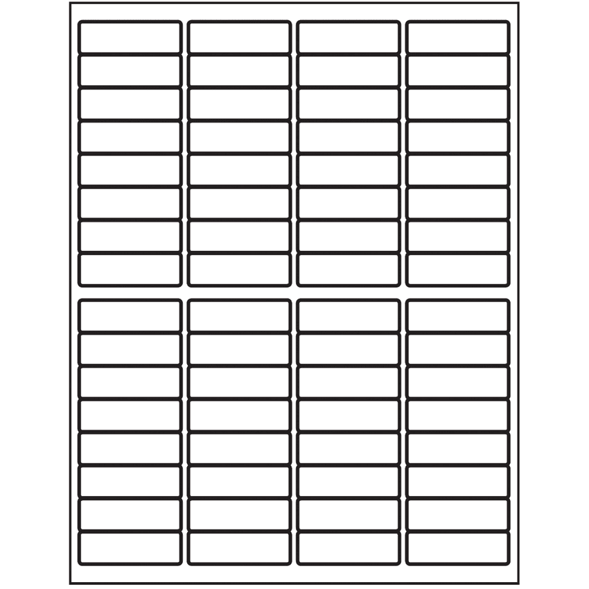 1.9375" x 0.625" White Polyester Rectangular Sheet Labels