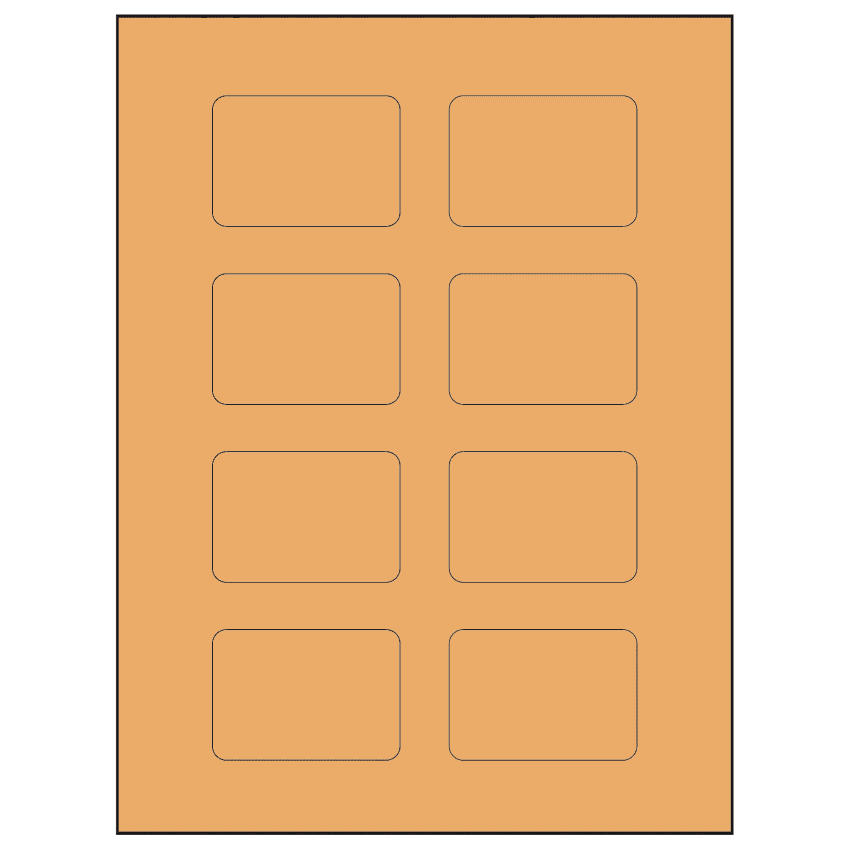 2.6" x 1.77" Pastel Orange Rectangular Sheet Labels