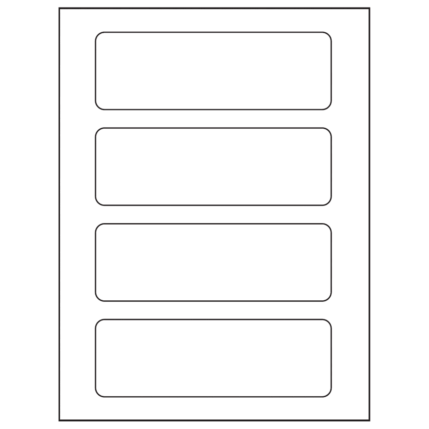6.5" x 2.0875" White Rectangular Sheet Labels