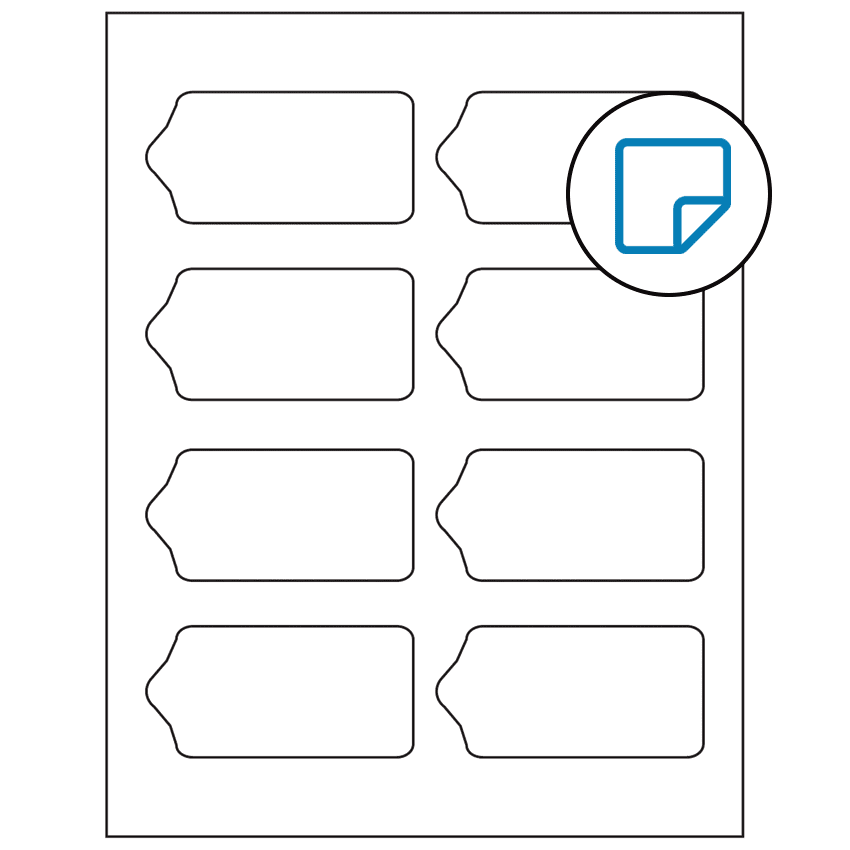 3.5625" x 1.75" White Sheet Labels - Removable Adhesive