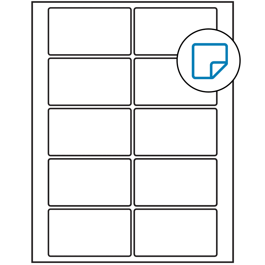3.5" x 2" White Rectangular Sheet Labels - Removable Adhesive
