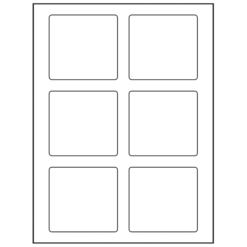 3.25" x 3" White Rectangular Sheet Labels