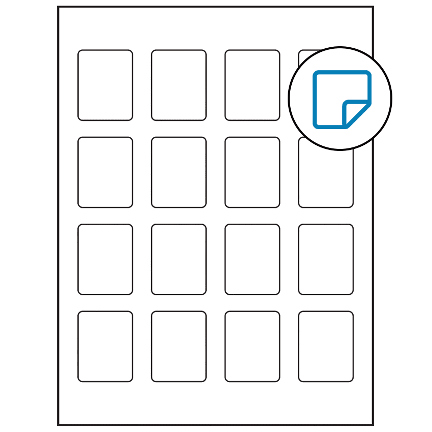 1.5" x 1.875" White Rectangular Sheet Labels - Removable Adhesive