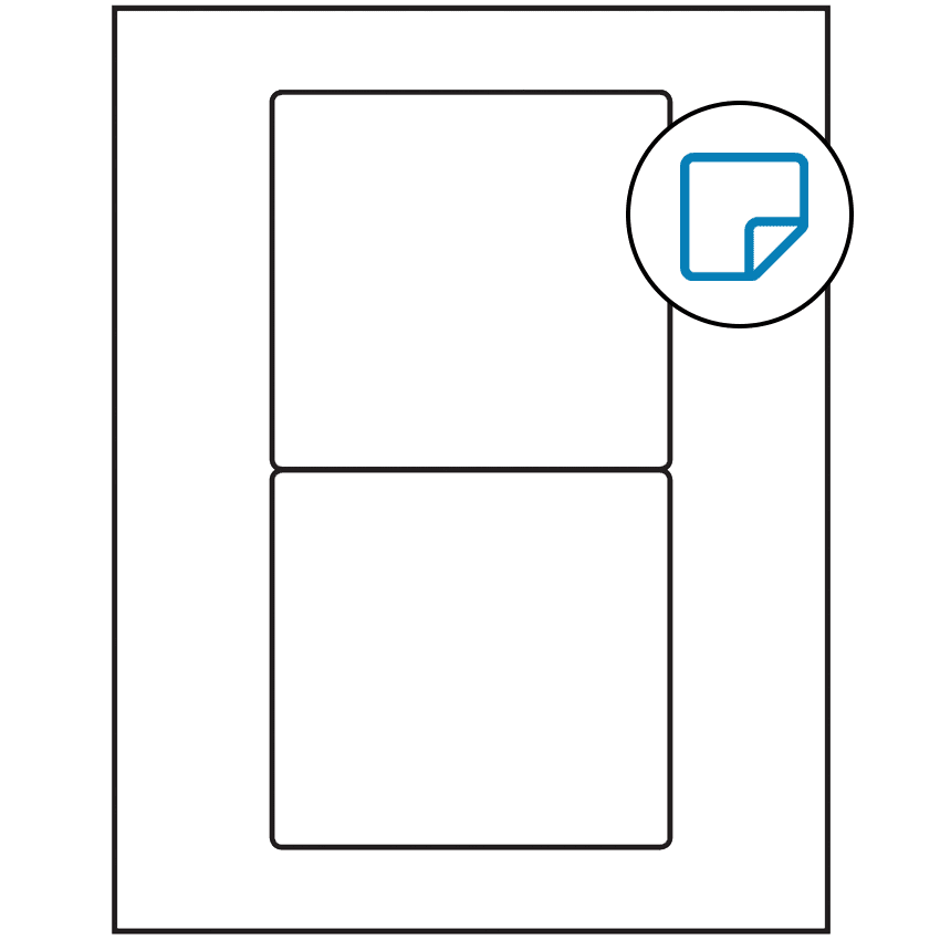 4.75" x 4.5" White Rectangular Sheet Labels - Removable Adhesive
