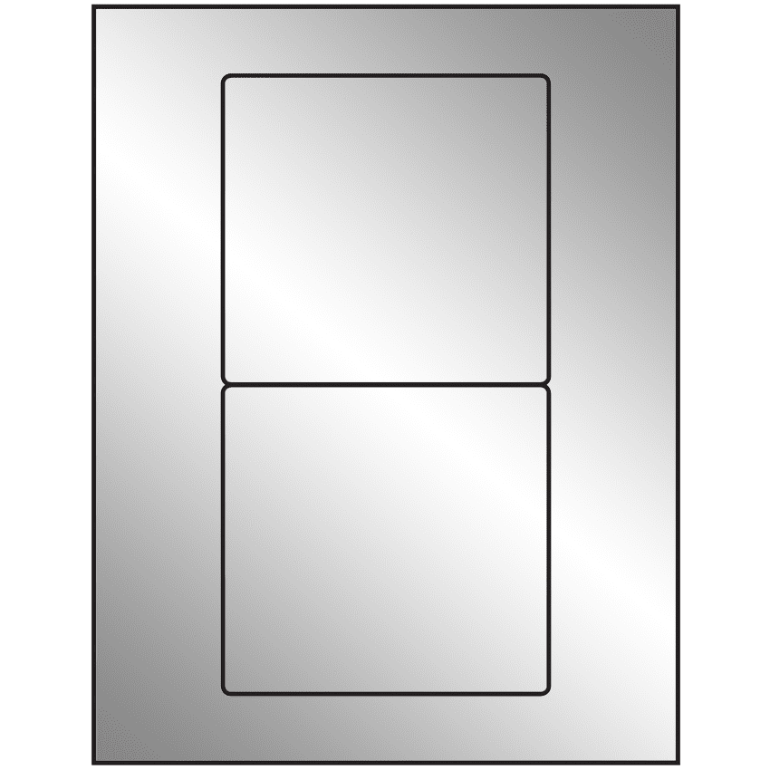 4.75" x 4.5" Silver Foil Rectangular Sheet Labels