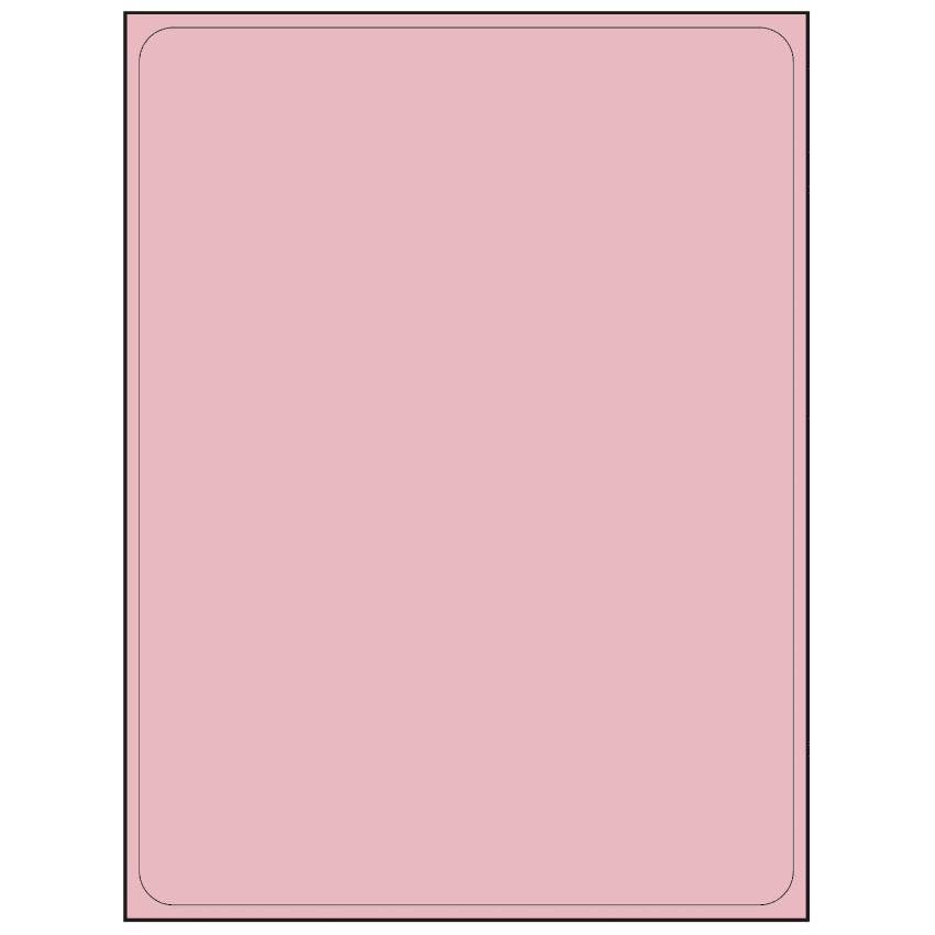 8.25" x 10.75" Pastel Pink Rectangular Sheet Labels