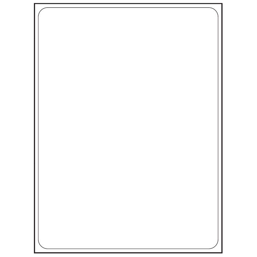 8.25" x 10.75" White Vinyl Drum Rectangular Sheet Labels