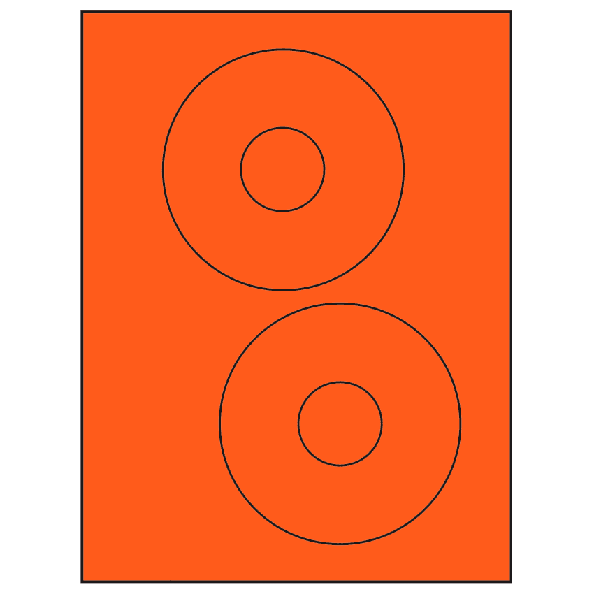 4.65" Fluorescent Red Circular Sheet Labels