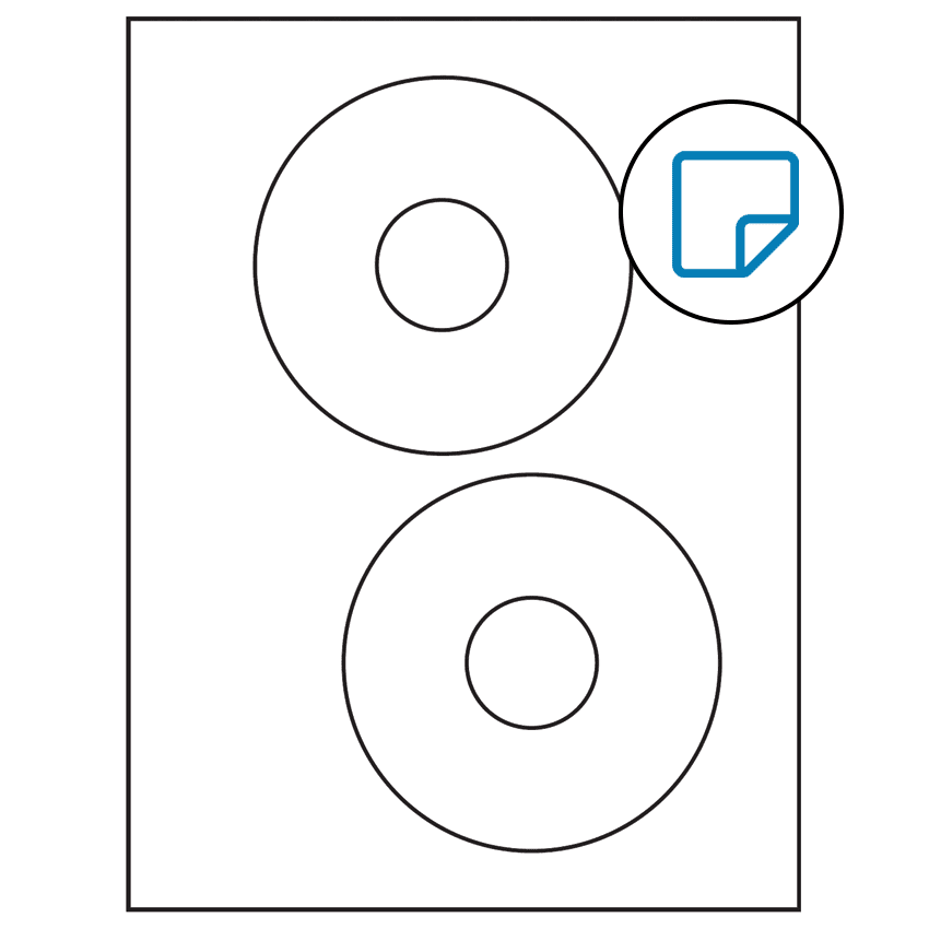 4.65" White Circular Sheet Labels - Removable Adhesive