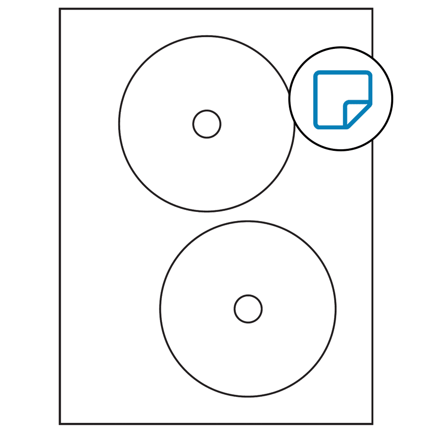 4.65" White Circular Sheet Labels - Removable Adhesive