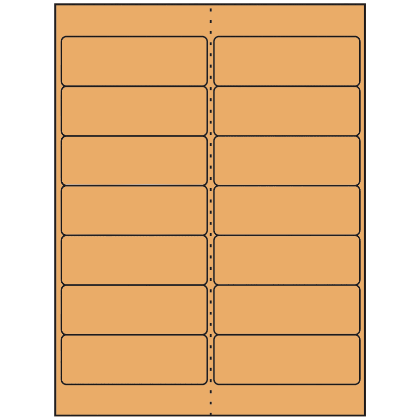 4" x 1.33" Pastel Orange Rectangular Sheet Labels