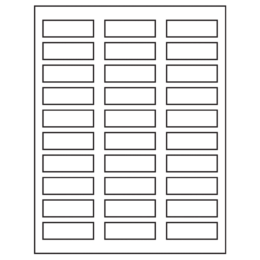 2.25" x 0.75" White Rectangular Sheet Labels