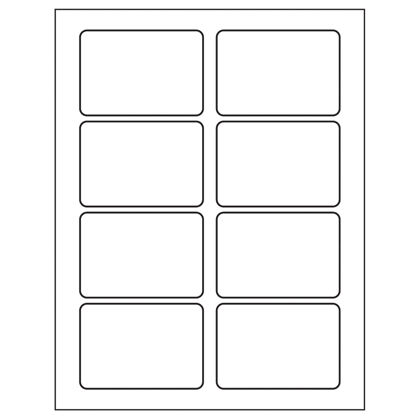 3.375" x 2.33" White Polyester Rectangular Sheet Labels