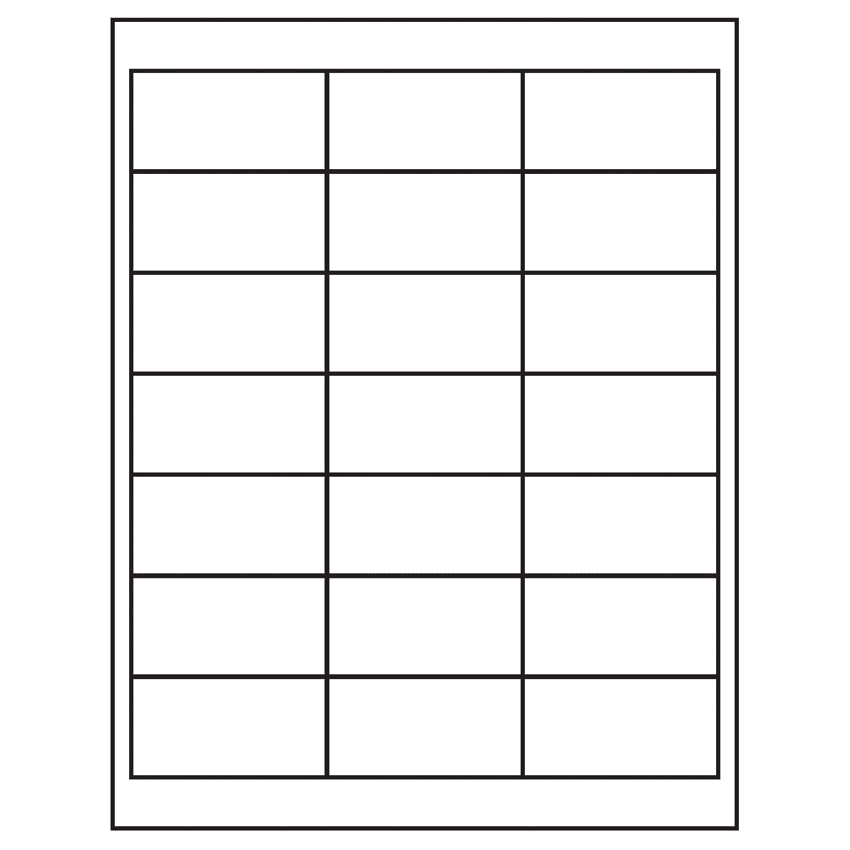 2.66" x 1.375" White Rectangular Sheet Labels