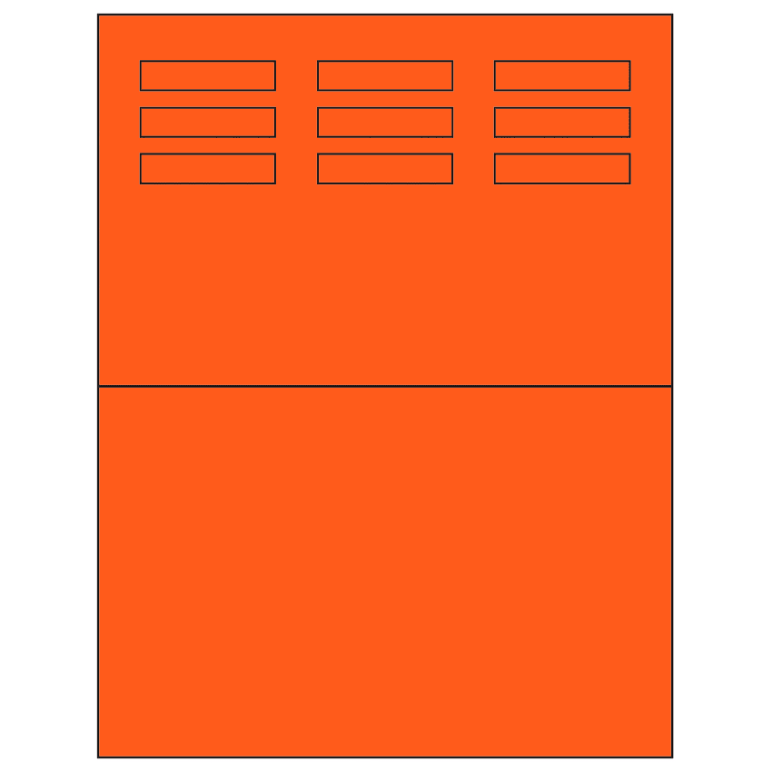 1.96" x 0.46" Fluorescent Red Rectangular Sheet Labels