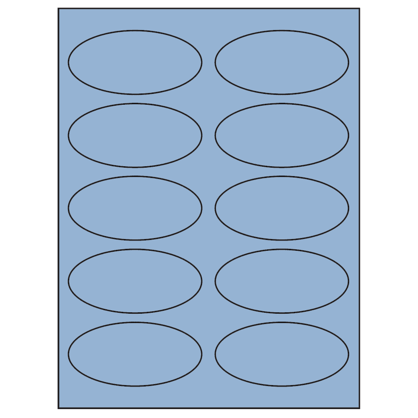 3.75" x 1.75" Pastel Blue Oval Sheet Labels