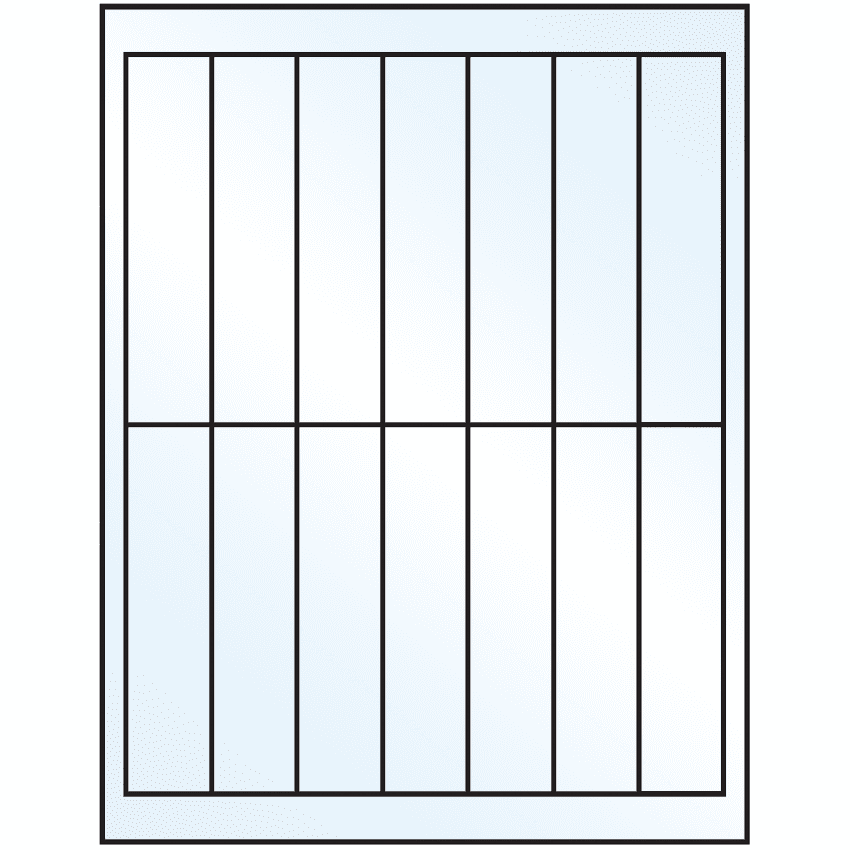 1.125" x 4.875" Crystal Clear Rectangular Sheet Labels