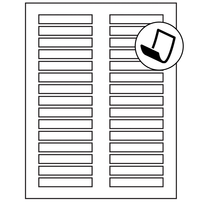 3" x 0.5" Blockout Rectangular Sheet Labels