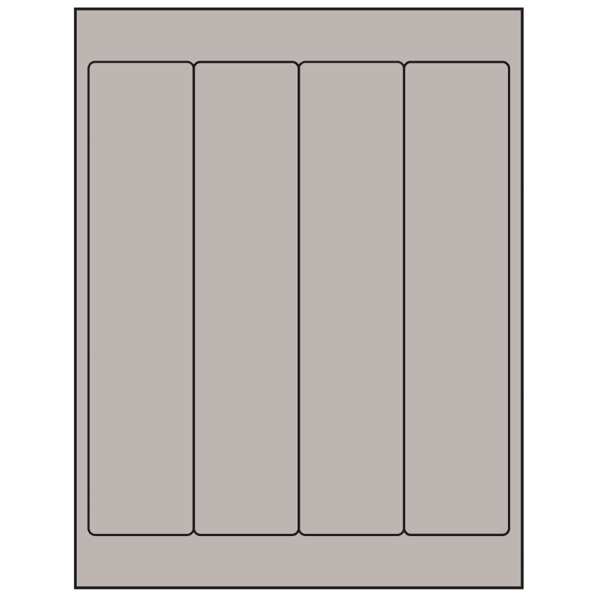 2" x 9" Gray Rectangular Sheet Labels