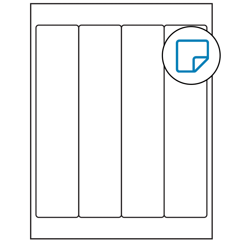 2" x 9" White Rectangular Sheet Labels - Removable Adhesive