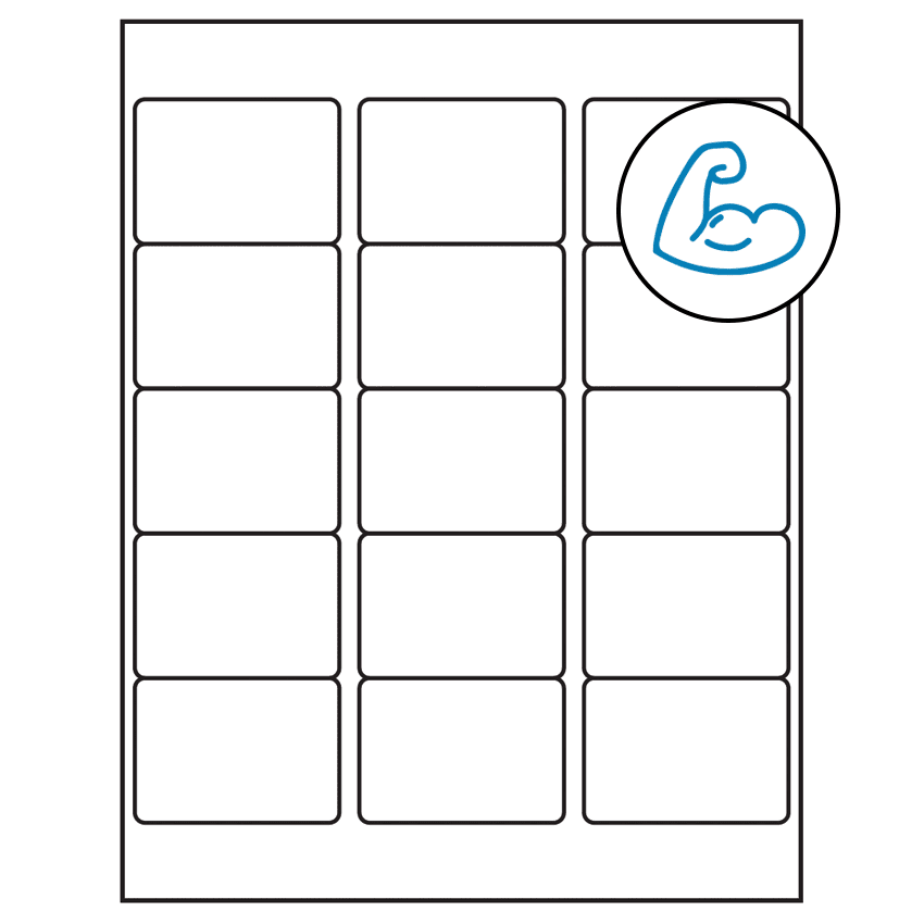 2.5625" x 1.8125" White Rectangular Sheet Labels - Ultra Aggressive Adhesive