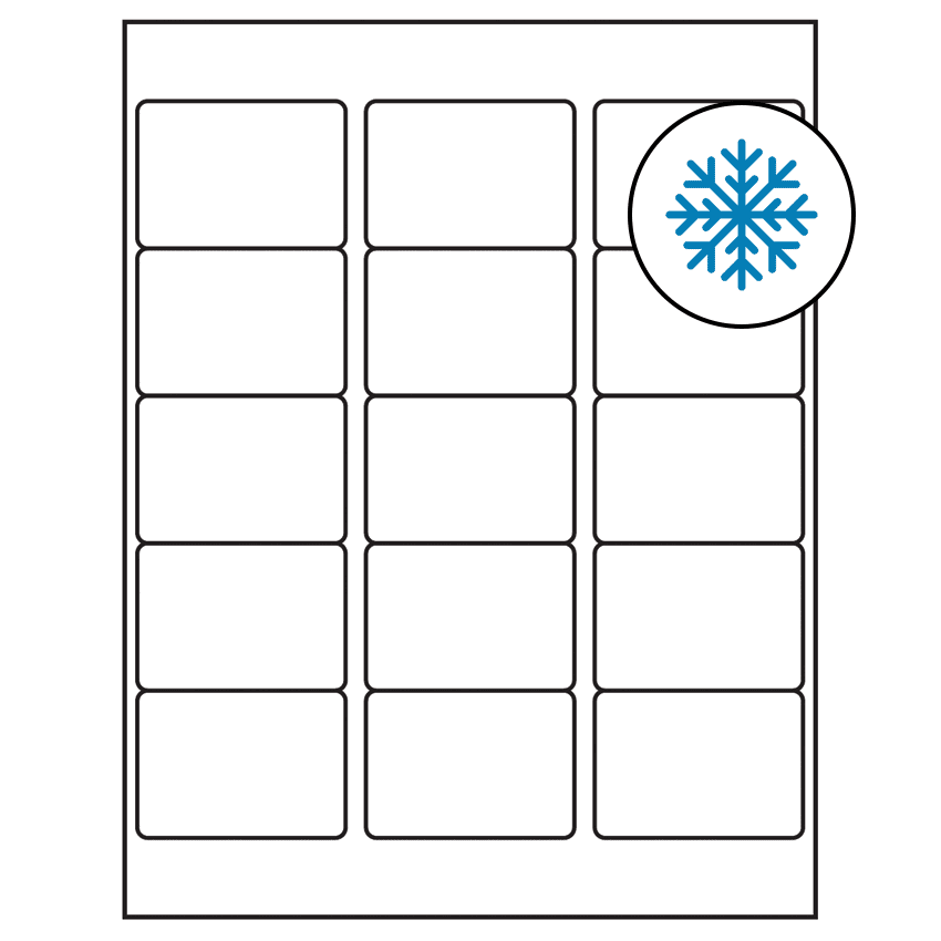 2.5625" x 1.8125" White Rectangular Sheet Labels - Freezer Grade Adhesive