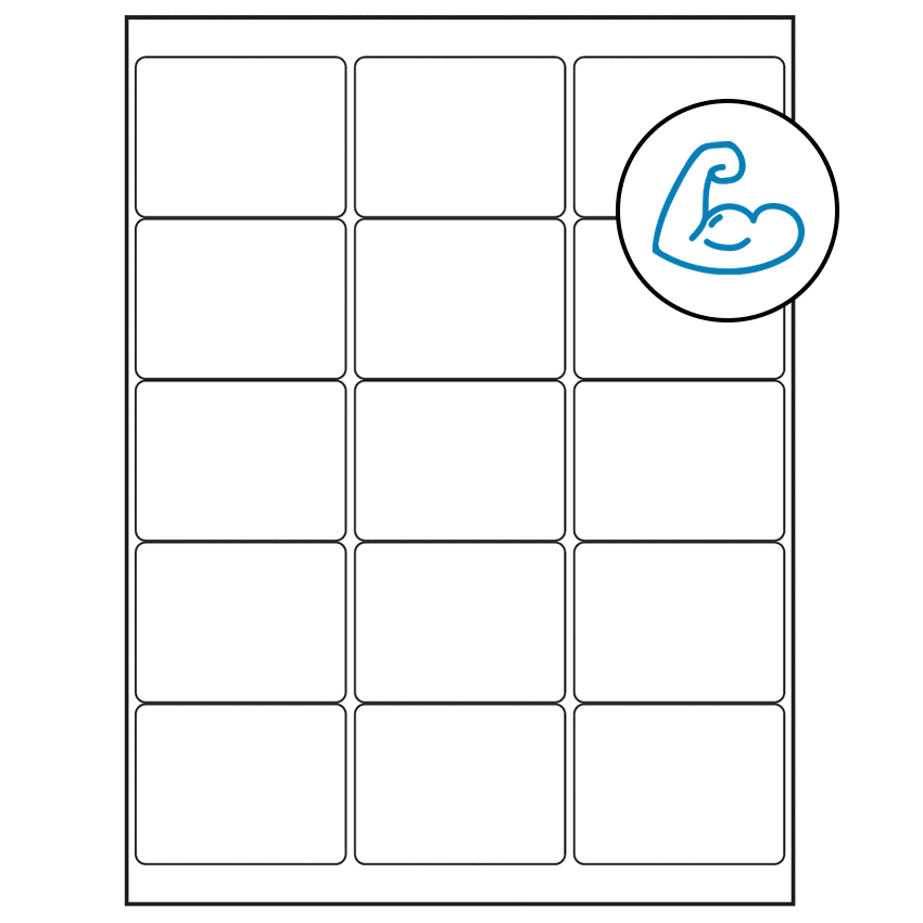 2.6875" x 2" White Rectangular Sheet Labels - Ultra Aggressive Adhesive