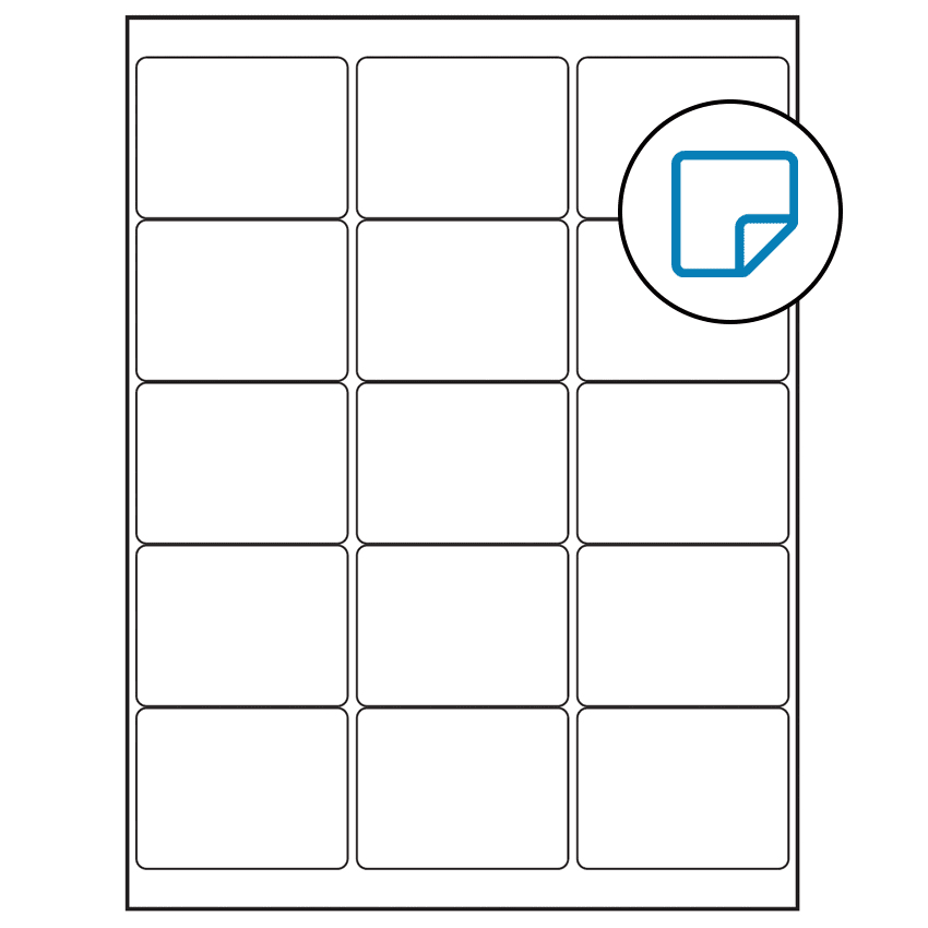 2.6875" x 2" White Rectangular Sheet Labels - Removable Adhesive