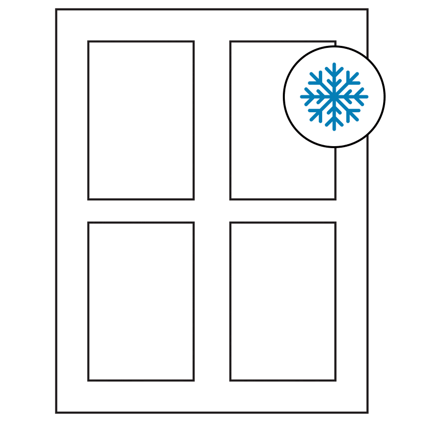 2.875" x 4.312" White Rectangular Sheet Labels - Freezer Grade Adhesive