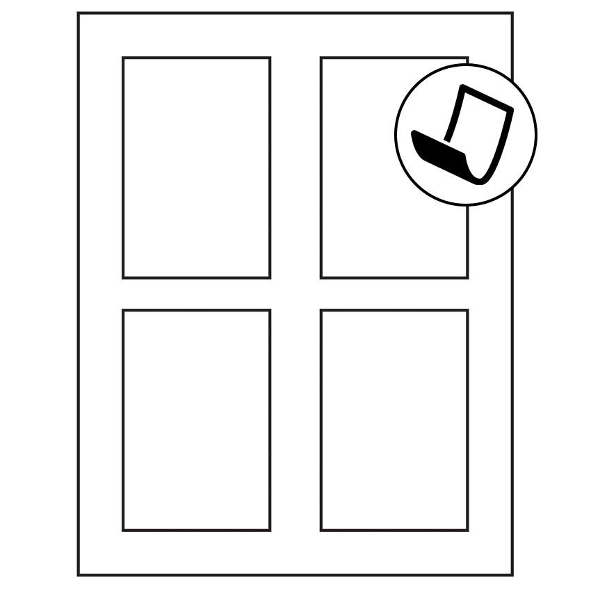 2.875" x 4.312" Blockout Rectangular Sheet Labels