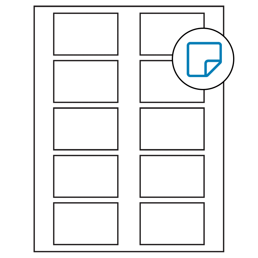 2.875" x 1.875" White Rectangular Sheet Labels - Removable Adhesive