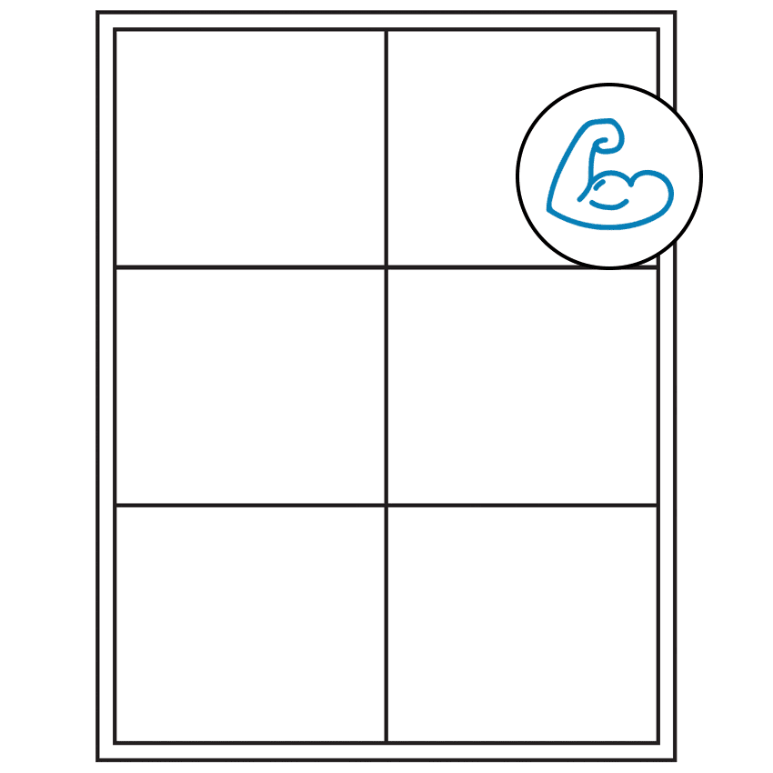 4" x 3.5" White Rectangular Sheet Labels - Ultra Aggressive Adhesive