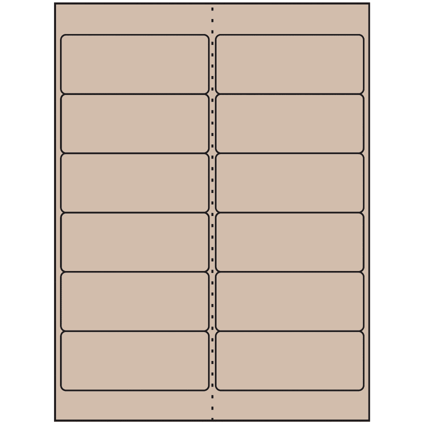 4" x 1.5" Pastel Tan Rectangular Sheet Labels