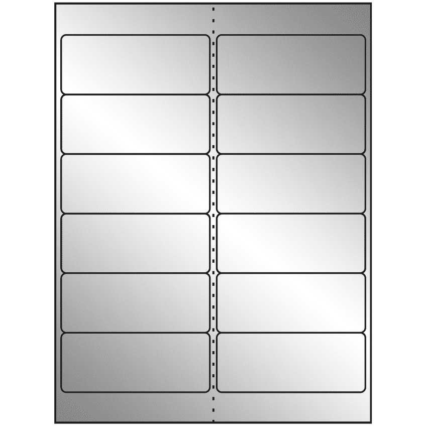 4" x 1.5" Silver Foil Rectangular Sheet Labels