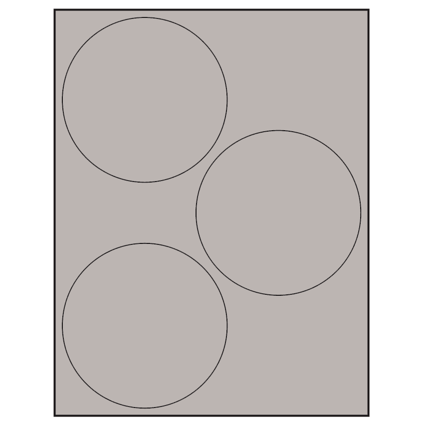 4.5" Gray Circular Sheet Labels