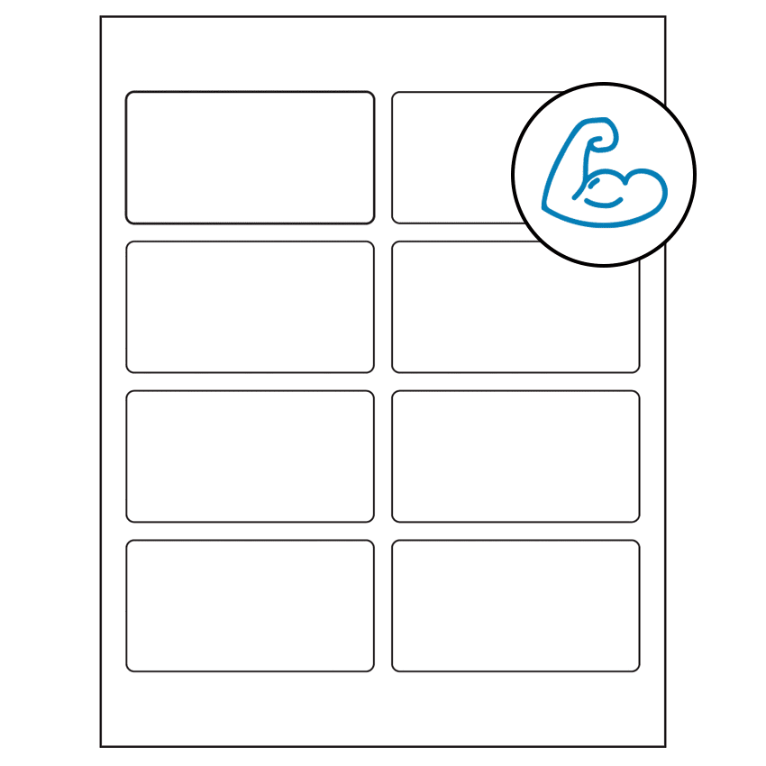 3.75" x 2" White Rectangular Sheet Labels - Ultra Aggressive Adhesive