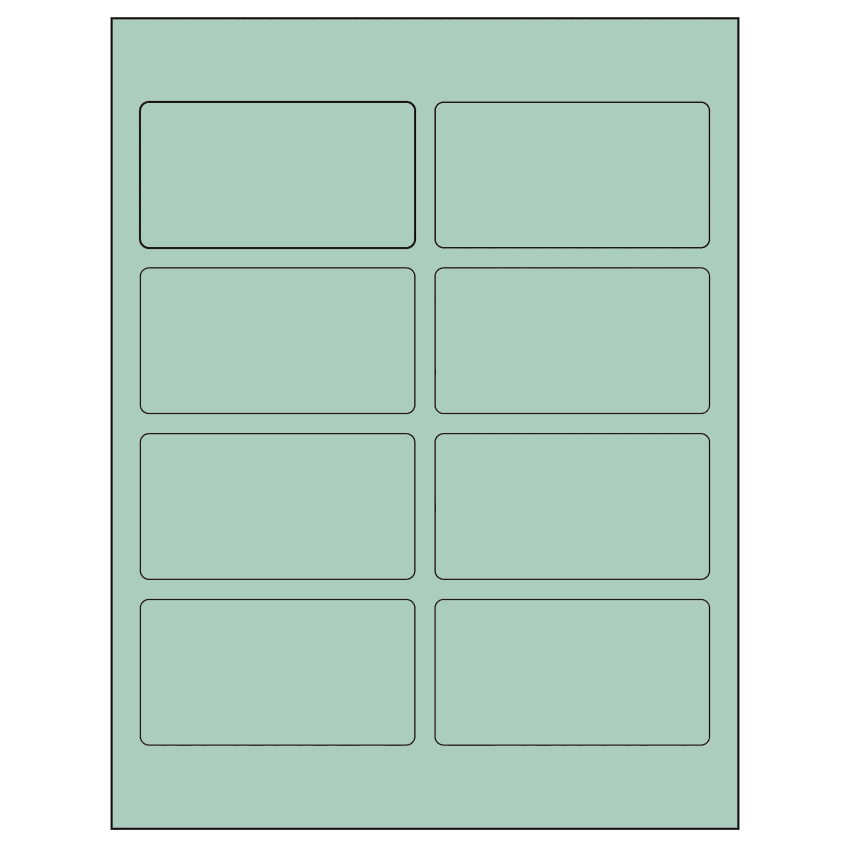 3.75" x 2" Pastel Green Rectangular Sheet Labels