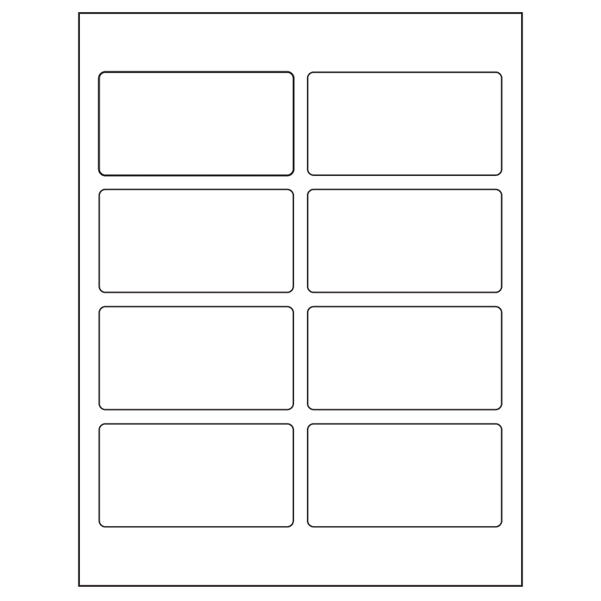 3.75" x 2" White Vinyl Drum Rectangular Sheet Labels