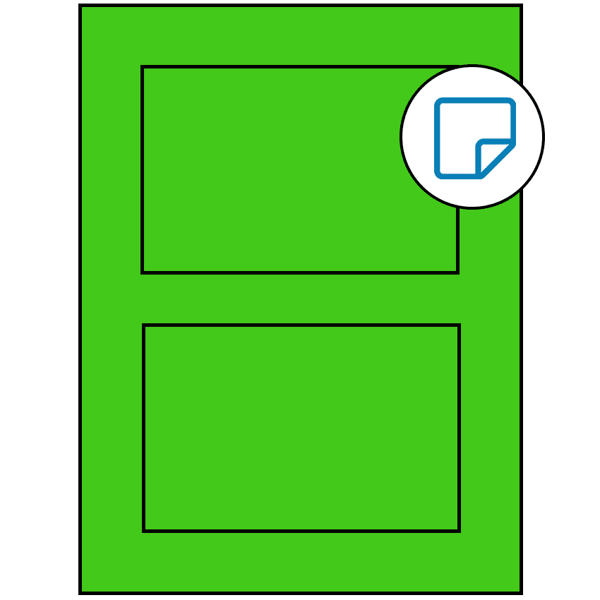 5" x 3.50785" Fluorescent Green Rectangular Sheet Labels - Removable Adhesive