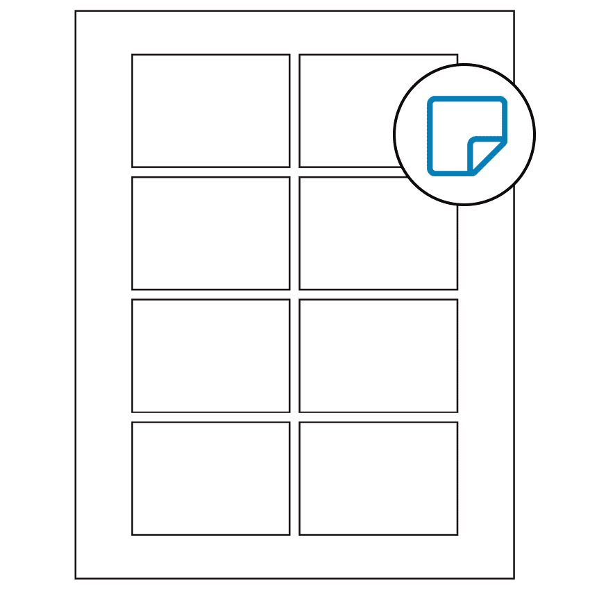 3.0625" x 2.1875" White Rectangular Sheet Labels - Removable Adhesive