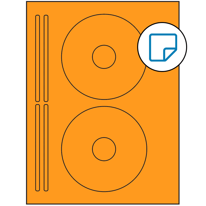 4.625" x 4.625" Fluorescent Orange Sheet Labels - Removable Adhesive